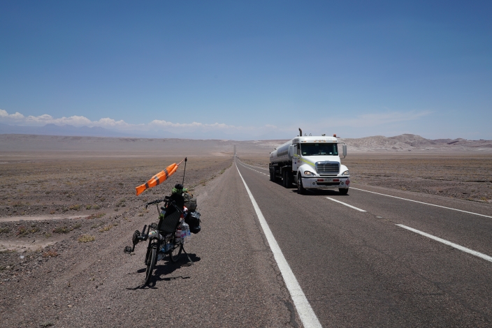Downhill to San Pedro de Atacama, Chile.